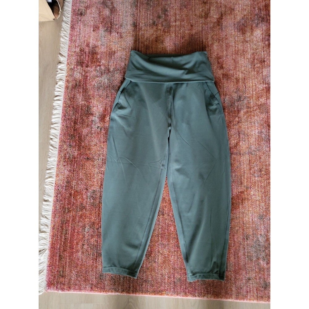 lululemon Align Super-High-Rise Ribbed-Waist Jogger crop Tidewater Teal 6 pocket